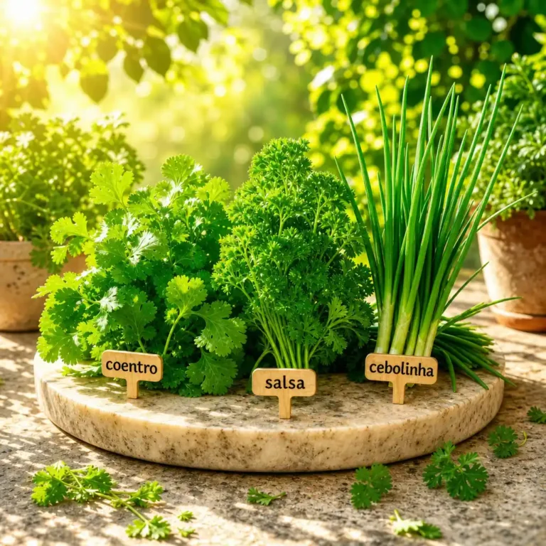 Hortas Caseiras Práticas com o Cultivo de Coentro Salsa e Cebolinha em Espaços Reduzidos