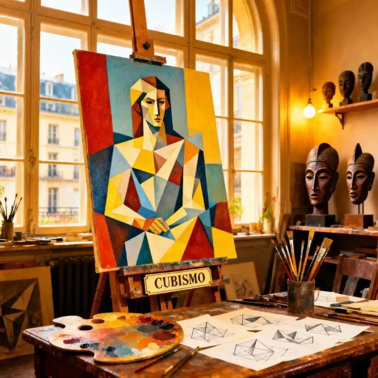 Cubismo Moderno na Pintura Artística de Formas Geométricas  